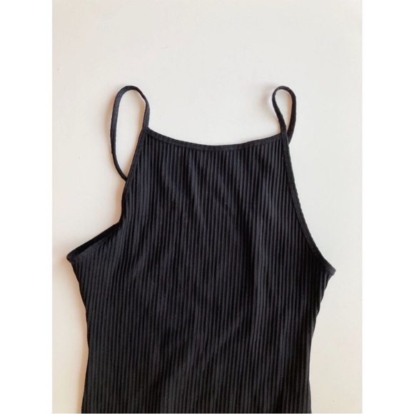 Aritzia WILFRED Annecy Black Ribbed Square Neck Thong Bodysuit, Size M - Picture 8 of 15